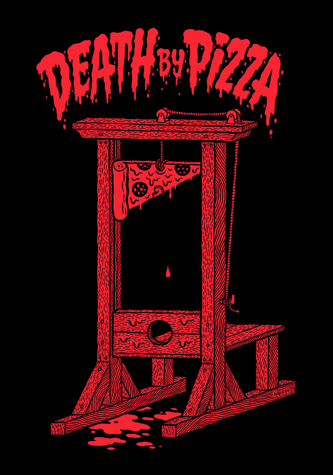 Death By Pizza t-shirt design
