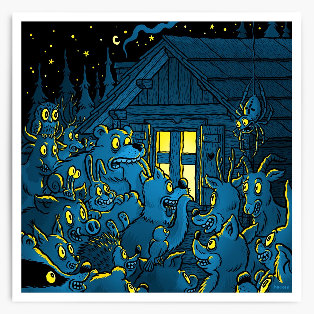 Curious animals Isolation Camp art print 