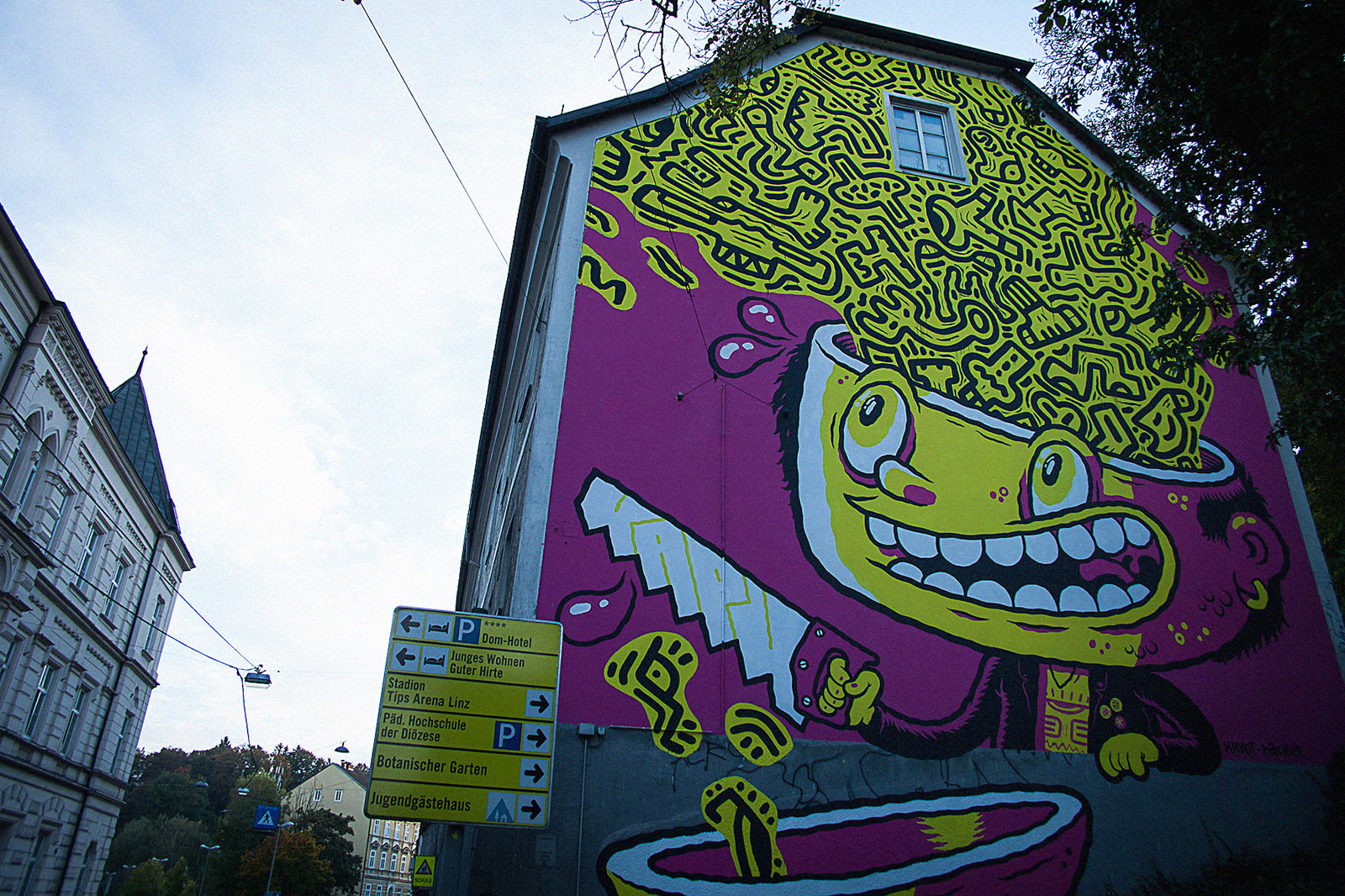 Mural at KAPU Linz by KRYOT and Michael Hacker