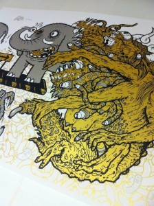 Gig poster for The Melvins by Michael Hacker and Shawn Knight