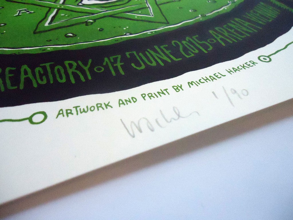 Michael Hacker gig poster for High On Fire with Suma and Reactory at Arena Vienna