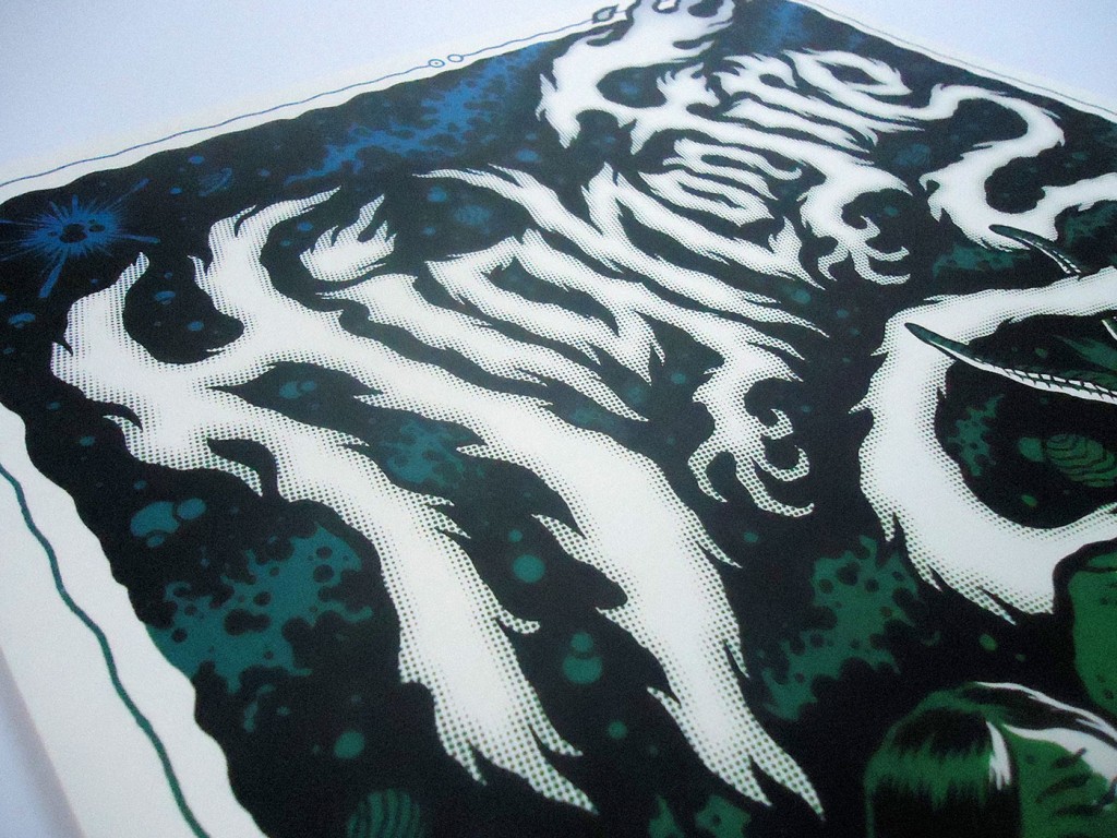 Michael Hacker hand lettering gig poster for High On Fire with Suma and Reactory at Arena Vienna