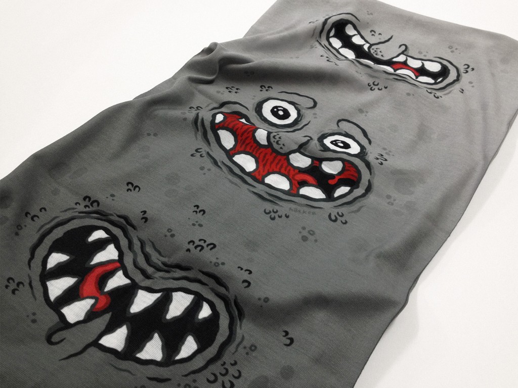 Illustration for Slash Snowboards neckwarmer by Michael Hacker