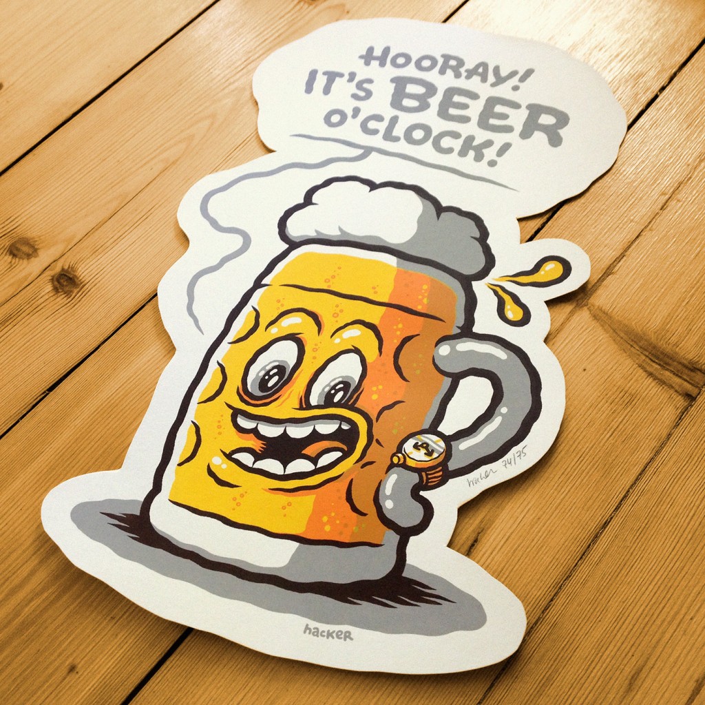 Beer O'Clock illustration by Michael Hacker