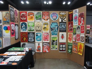 Picture of Michael Hacker booth at Flatstock 43 during SXSW in Austin, Texas