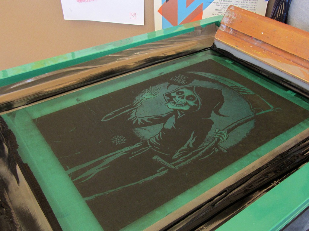 See you later! Polite But Still Grim Reaper screen print by Michael Hacker