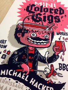 Mini Colored Gigs exhibition poster by Michael Hacker