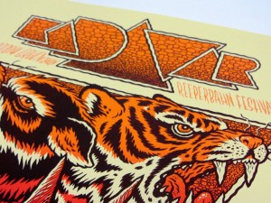 Screen printed gig poster for Kadavar at Gruenspan Hamburg by illustrator and comic artist Michael Hacker