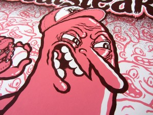 Screen printed gig poster for Beatsteaks at Arena Wien by illustrator and comic artist Michael Hacker