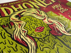 Screen printed gig poster for Mudhoney at Arena Wien by illustrator and comic artist Michael Hacker