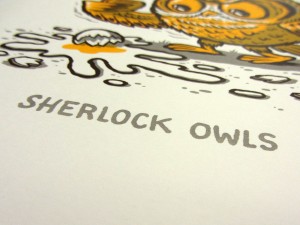 Sherlock Owls art print by Michael Hacker