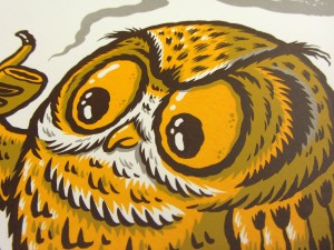 Sherlock Owls art print by Michael Hacker