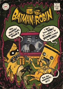 Illustration by Michael Hacker for Batman and Robin garage R'N'R band