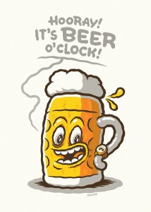 Beer O'Clock illustration by Michael Hacker