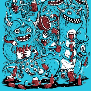 T-shirt and character design for beerlovers craft beer store by Michael Hacker