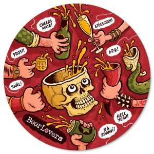 Beer coaster illustration for BeerLovers by Michael Hacker