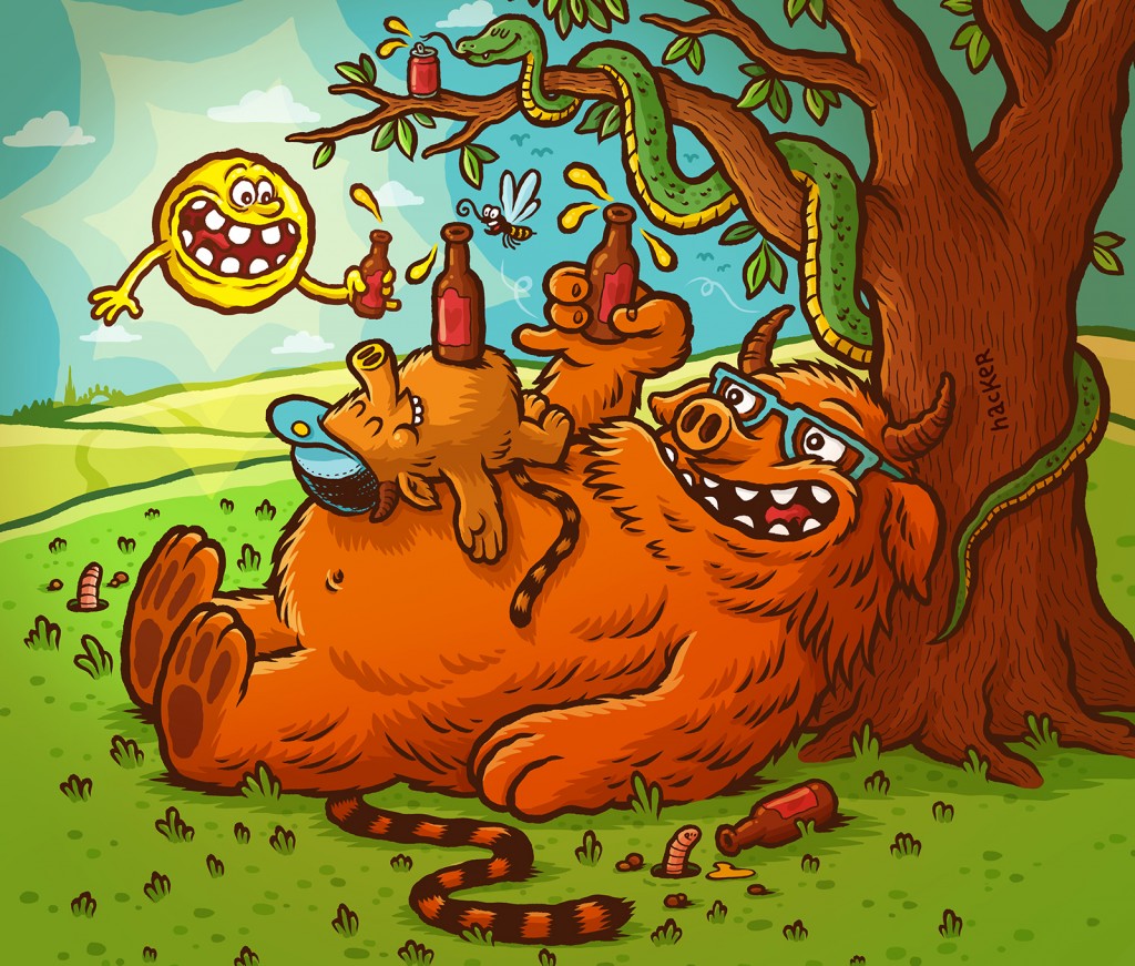 Beer coaster illustration for BeerLovers by Michael Hacker