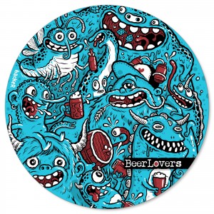Beer coaster illustration for beerlovers craft beer store by Michael Hacker