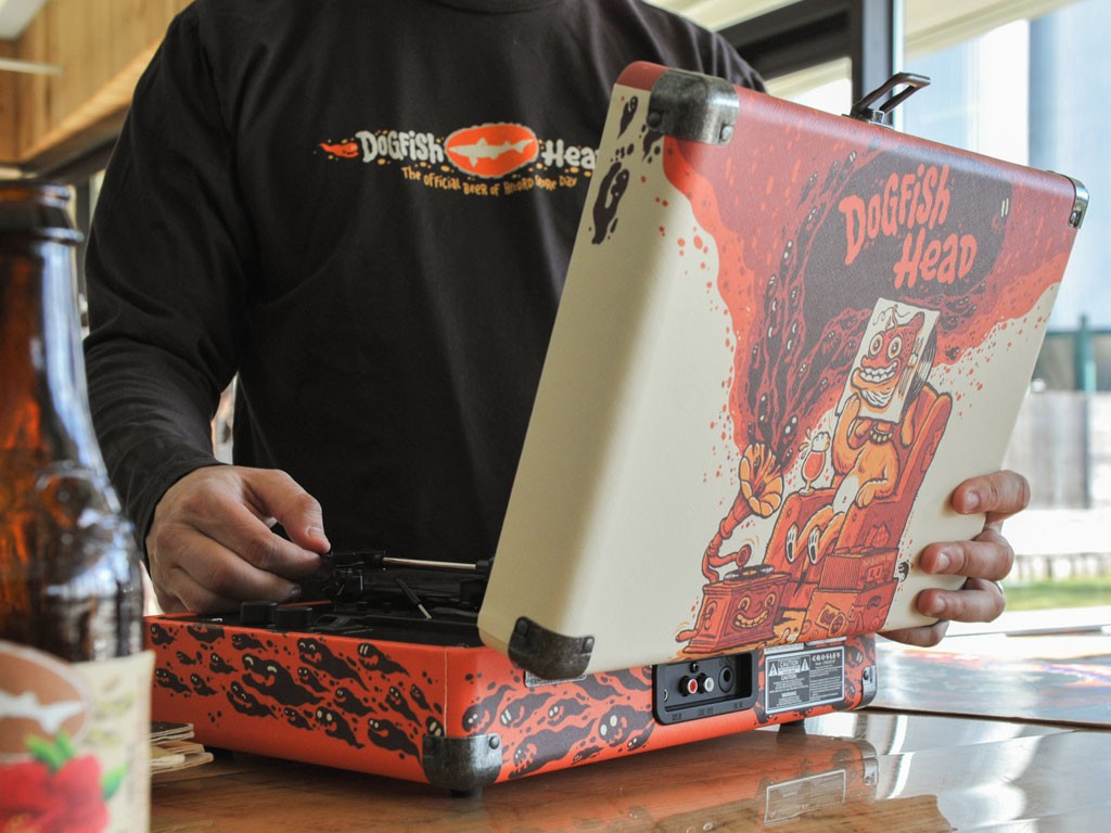 Crosley turntable with Dogfish Head design by Michael Hacker