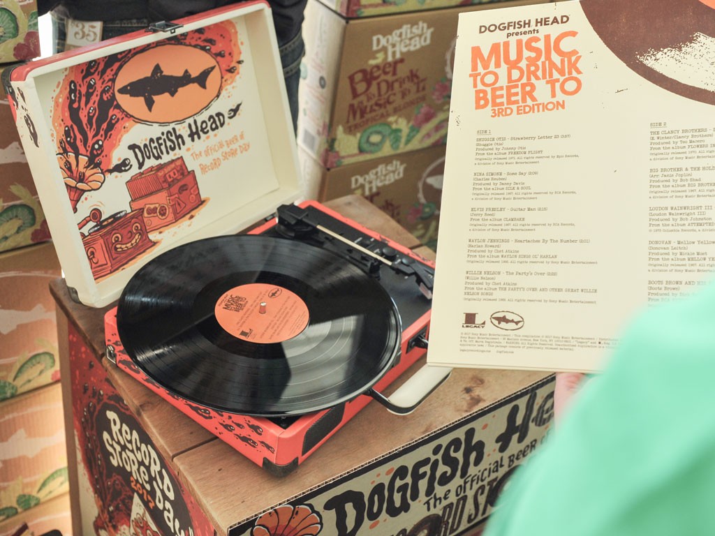 Crosley turntable with Dogfish Head design by Michael Hacker