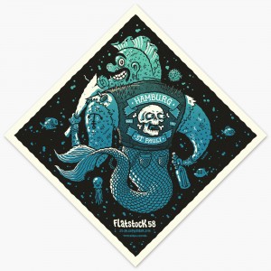 Flatstock Hamburg merman poster by Michael Hacker
