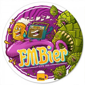Illustration for FMBier beer coaster FM4 by Michael Hacker