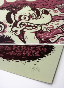 Screen printed gig poster for Green Day at Krieau Wien by illustrator Michael Hacker