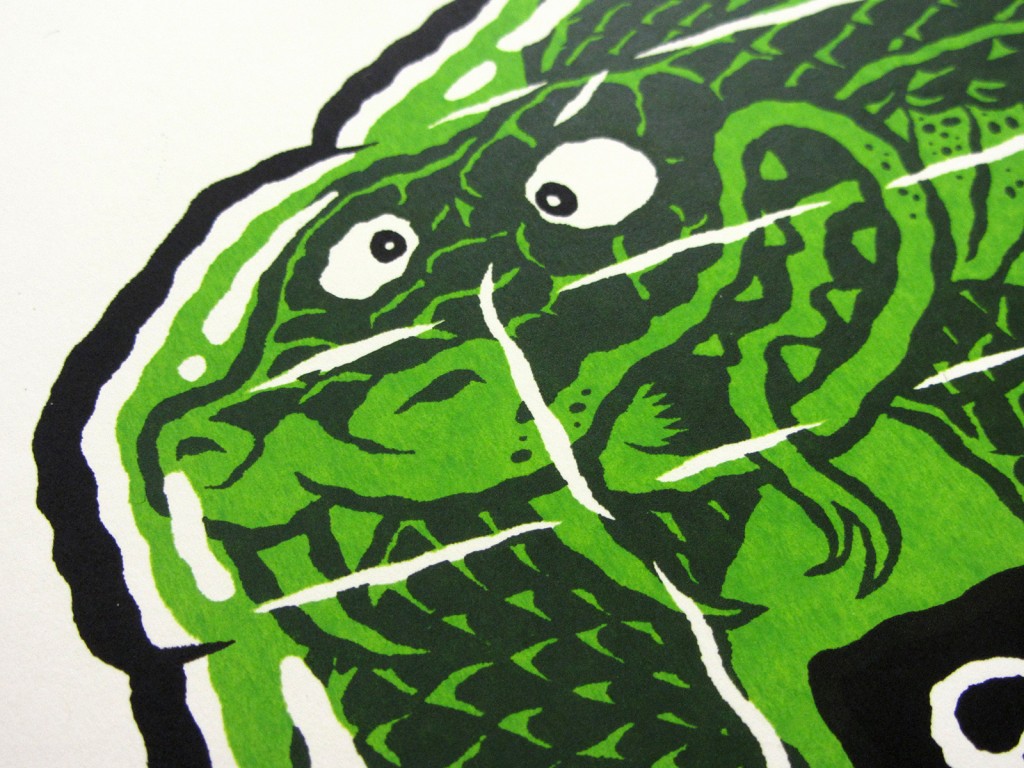 Screen printed gig poster for Black Cobra and Bison B.C. at Arena Wien by illustrator Michael Hacker