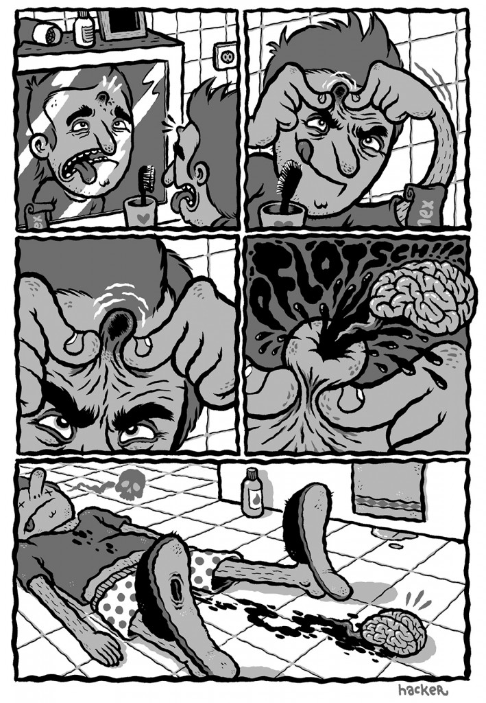 Hacker Comic Häcksler Brain comic by Michael Hacker