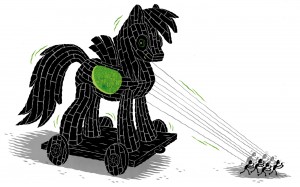 Cyberwar - editorial illustration by Michael Hacker for Datum magazine