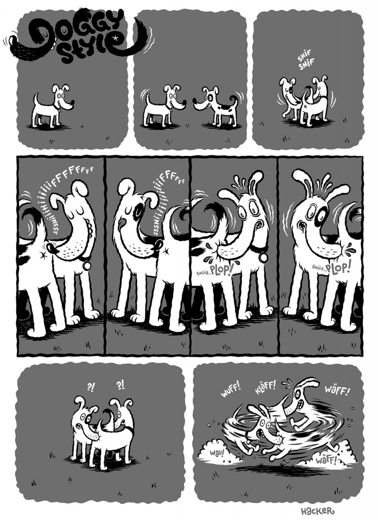 Hacker Comic Häcksler doggy style Dog comic by Michael Hacker