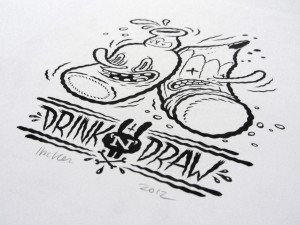 Michael Hacker Drink 'N' Draw illustration hosted by Nychos and Rabbiteyemovement