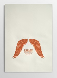 Screen printed gig poster for EODM Eagles of Death Metal at Arena Wien by Michael Hacker featuring Jesse Hughes moustache