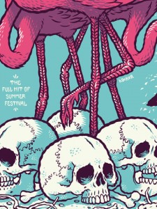 Screen printed gig poster for Eagles of Death Metal at Arena Wien by illustrator Michael Hacker