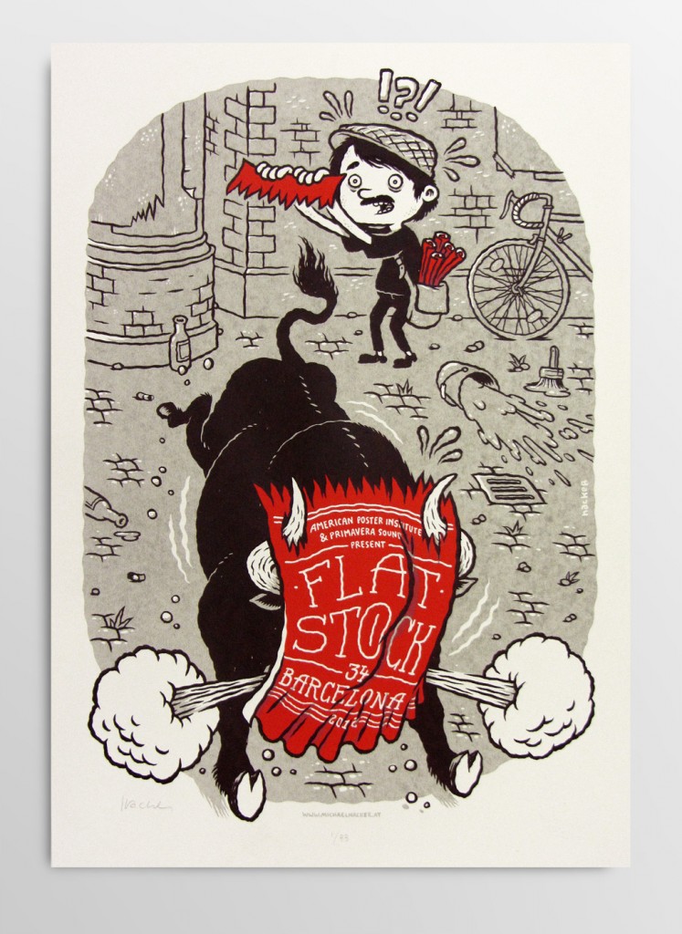 Flatstock poster Barcelona by Michael Hacker