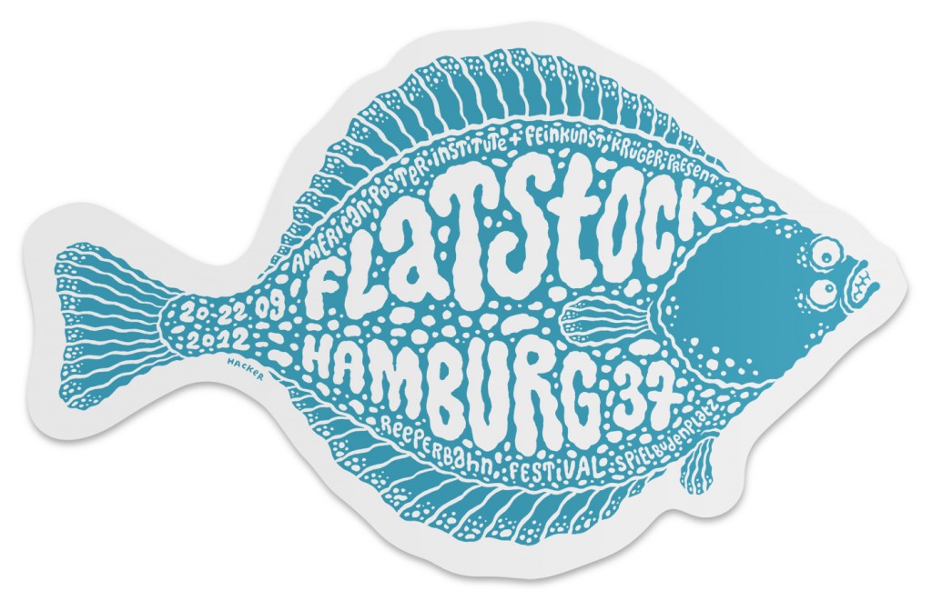 Hand cut screen print for Flatstock Europe poster convention in Hamburg by Michael Hacker