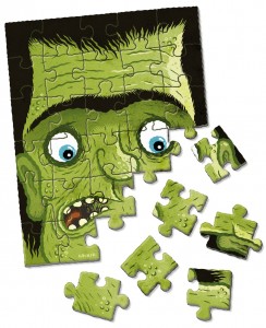 Puzzled Frankenstein illustration by Michael Hacker