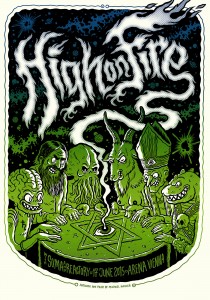 Michael Hacker gig poster for High On Fire with Suma and Reactory at Arena Vienna