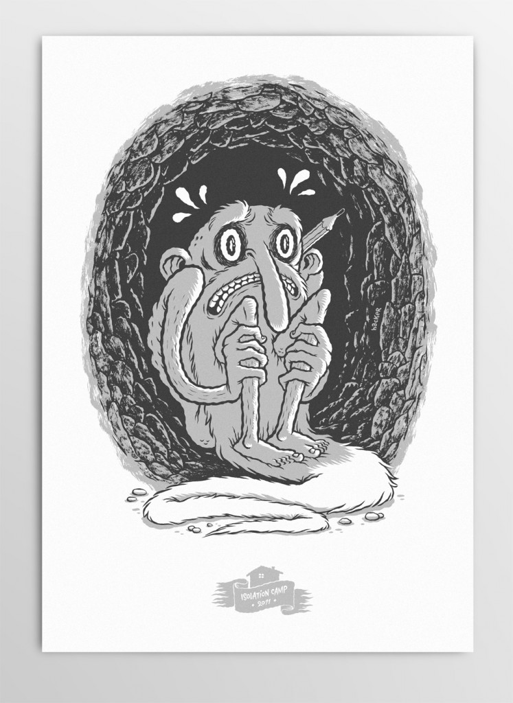 Isolation Camp screen print by Michael Hacker