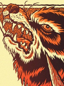 Screen printed gig poster for Kadavar at Gruenspan Hamburg by illustrator and comic artist Michael Hacker