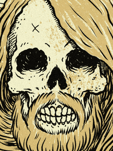 Close up of my screen printed tour poster for Kadavar