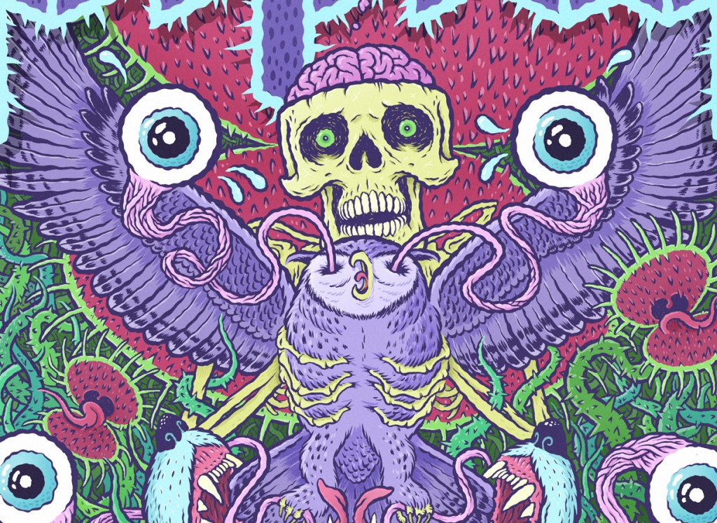 2011 tour poster for Kvelertak by Michael Hacker