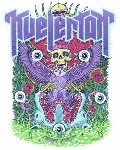 2011 tour poster for Kvelertak by illustrator Michael Hacker