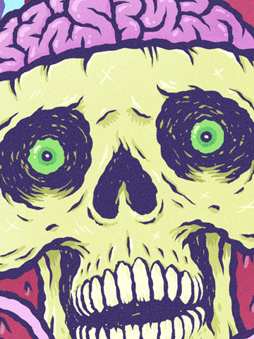 2011 tour poster for Kvelertak by illustrator Michael Hacker