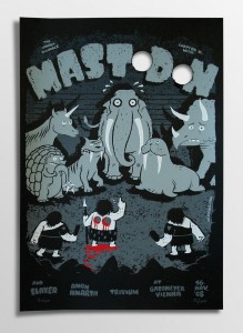 Screen printed gig poster for Mastodon at Gasometer Wien by Michael Hacker