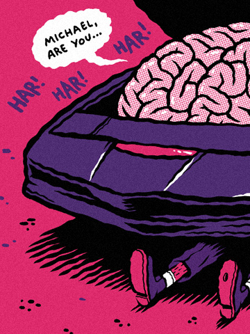 Screen printed gig poster for Motorpsycho by illustrator Michael Hacker