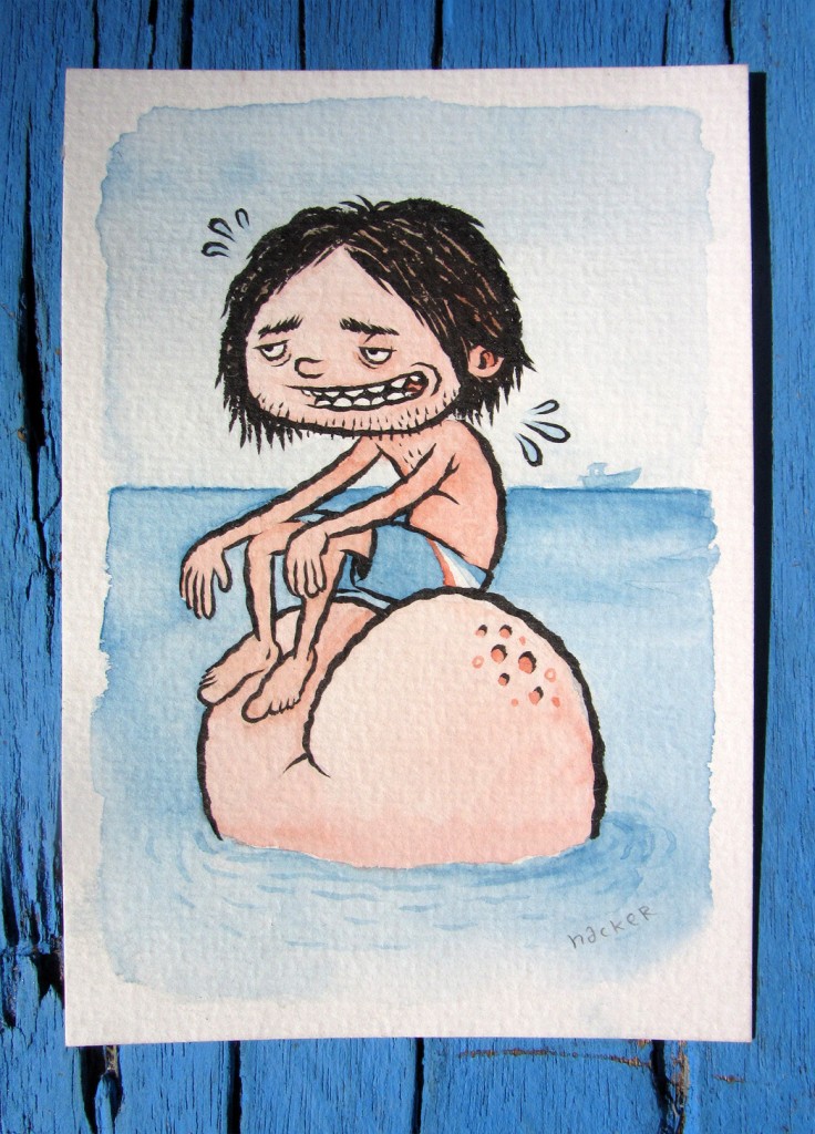 Am Arsch der Welt - post card illustration by Michael Hacker