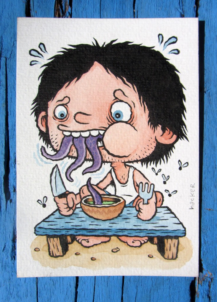 Yummy! - post card illustration by Michael Hacker