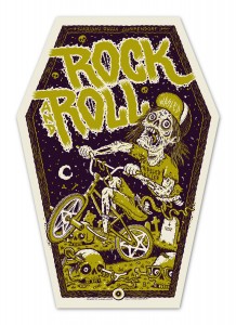 Rock and Roll BMX - Coffin shaped poster by Michael Hacker