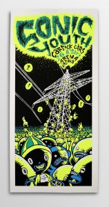 Screen printed gig poster for Sonic Youth at Arena Wien by illustrator Michael Hacker and Christopher Sturmer